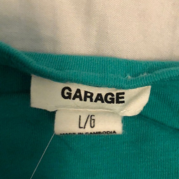 Green Tube Top with Black and white striped sides - Picture 3 of 3